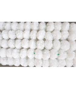 Amroha Craft White Artificial Marigold Garland Mala - Pack of 5